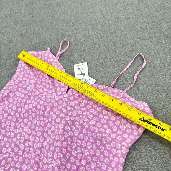 NEW! Hippie Rose Floral Top Lavender Front Tie XL Strappy Tank Rayon Adjustable - Picture 9 of 14